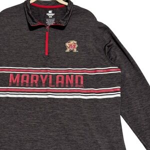 NWT Men's Colosseum Maryland Terrapins 1/4 Zip Gray Red Black XLarge